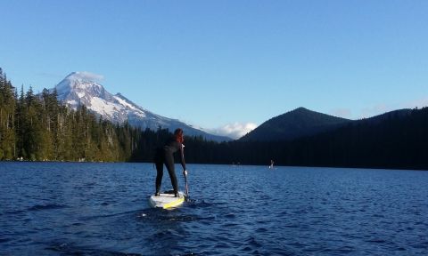 Beverly Downen paddling on Lost Lake. | Photo: Brett Downen