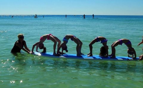Karla Gore| Paddleboard party with gymnasts