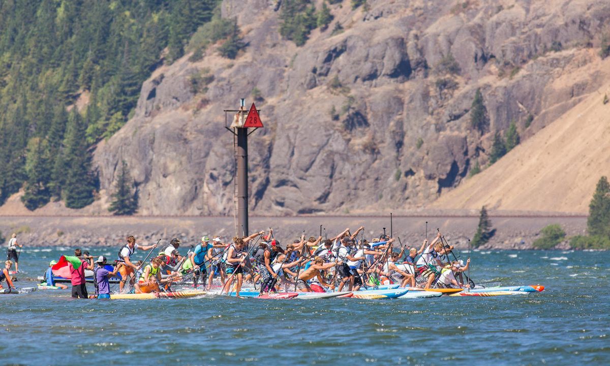 Packed start line at the 2016 Columbia Gorge Paddle Challenge. | Photo: Gorge-Us Photography