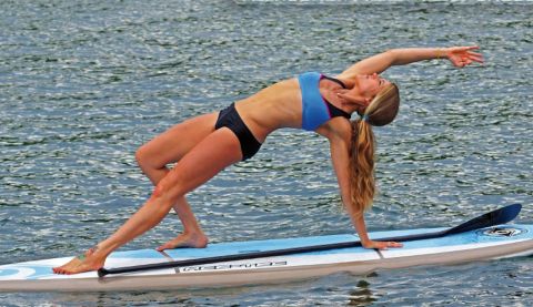 BIC SUP ambassador Jodelle Fitzwater has been teaching yoga for over 15 years. 