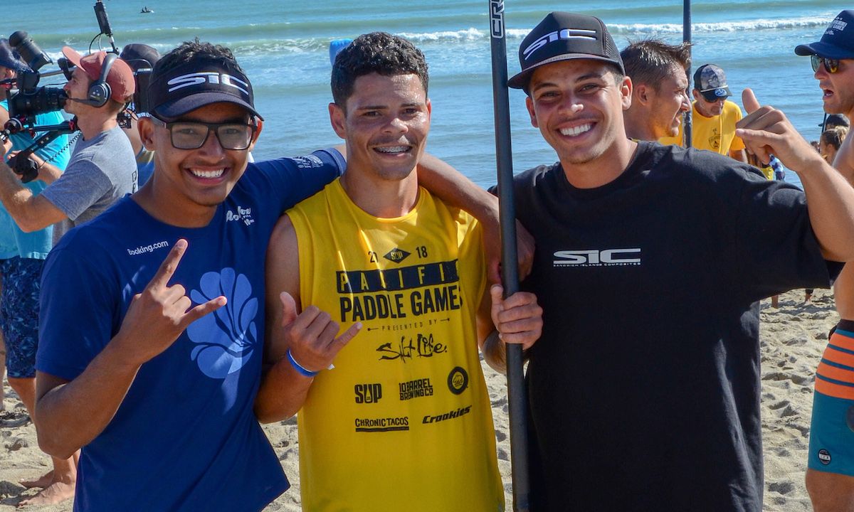 SIC Brazilian athletes Guilherme Cunha (left), Guilherme Dos Reis (middle), and David Leão (right) at PPG 2018. | Photo courtesy: SIC Maui