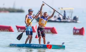 Noic Garioud and Connor Baxter at the 2021 ICF SUP Championships. | Photo courtesy: ICF