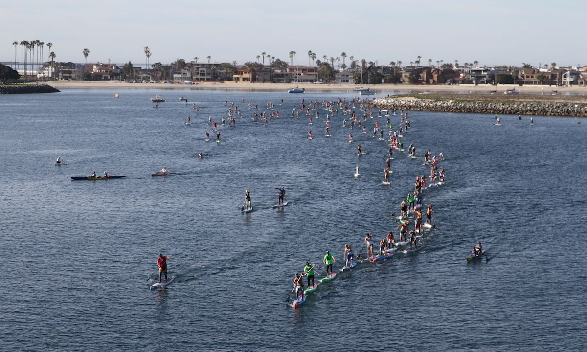 Hundreds of paddlers take to Mission Bay for the 2019 Hanohano. | Photo: Supconnect.com