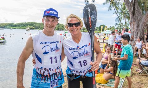 Champions of the 2018 Air France Paddle Festival - Marcus Hansen and Sonni Honscheid. | Photo courtesy: Georgia Schofield / The Paddle League