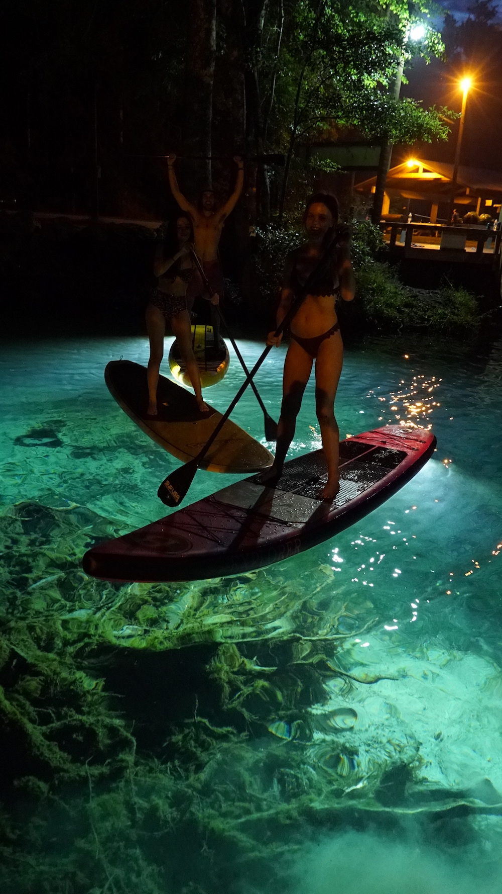 paddle boarding at night