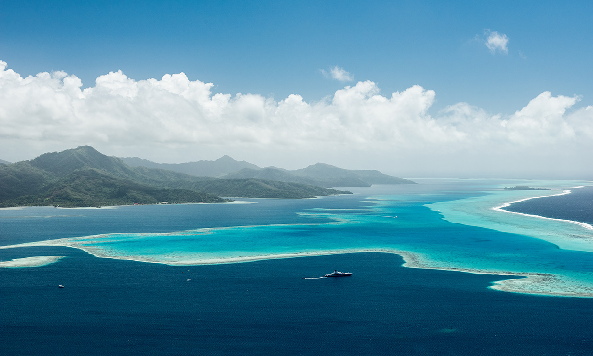 paddle boarding raiatea french polynesia aerial