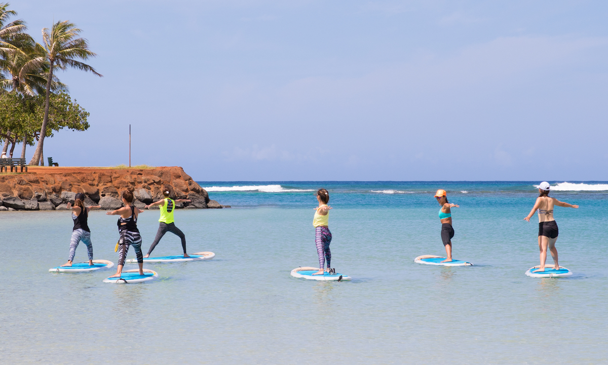 places to paddle board travel 2018 oahu yoga