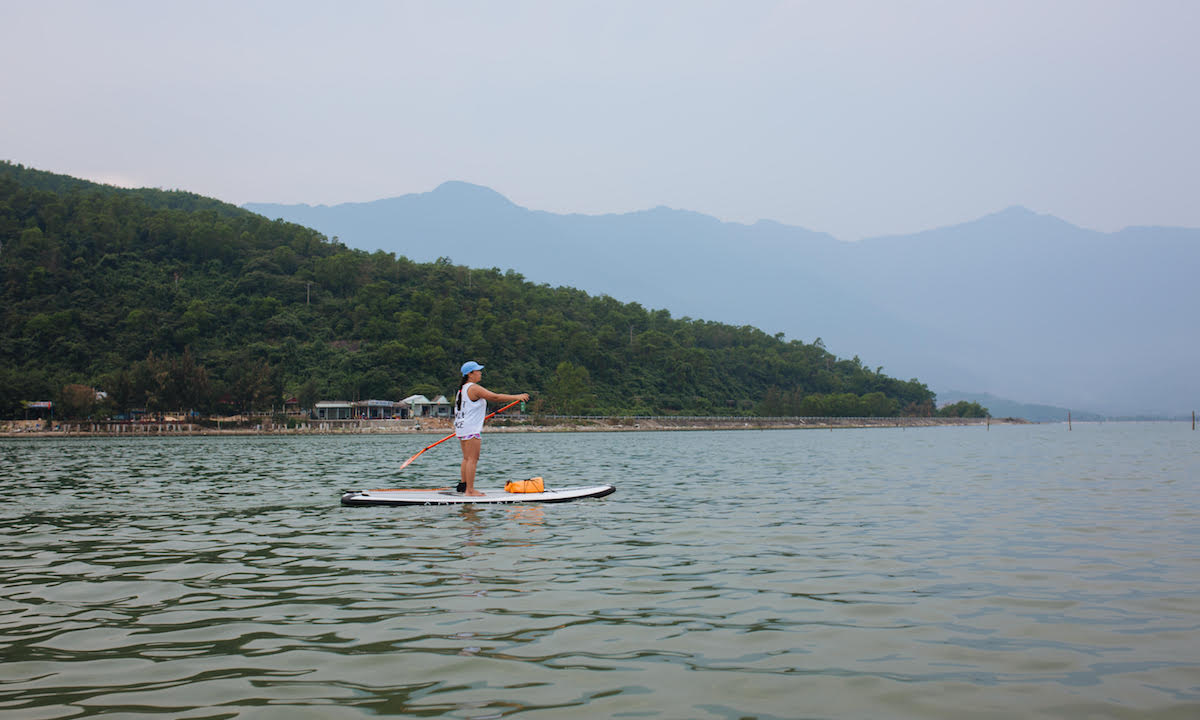 paddle boarding tam giang lagoon vietnam 1