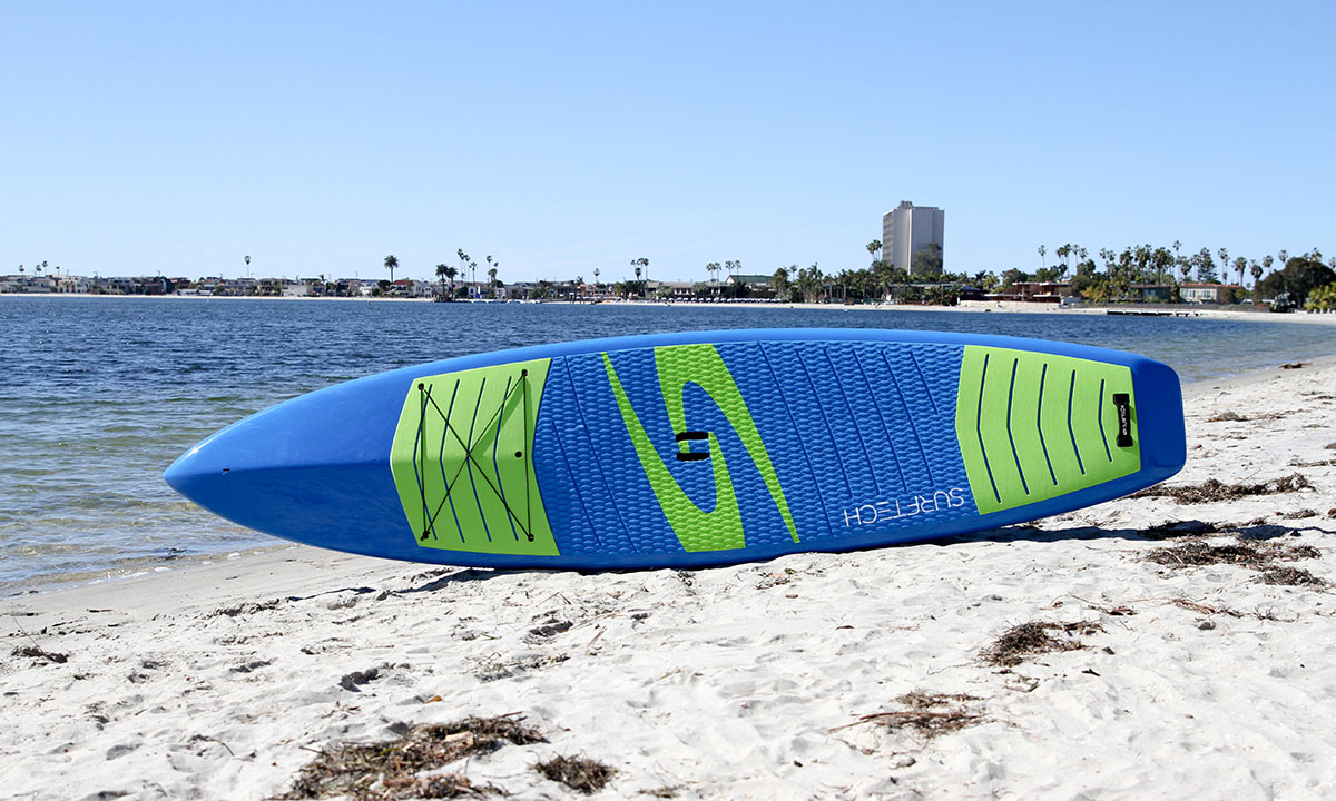 best non inflatable standup paddle board 2019 surftech promenade 1