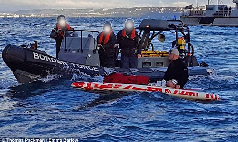 german paddler rescued english channel