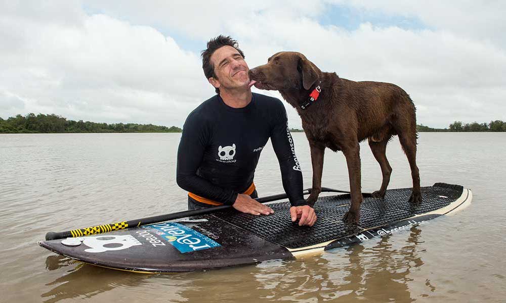 brazilian man and dog set sup world record 5