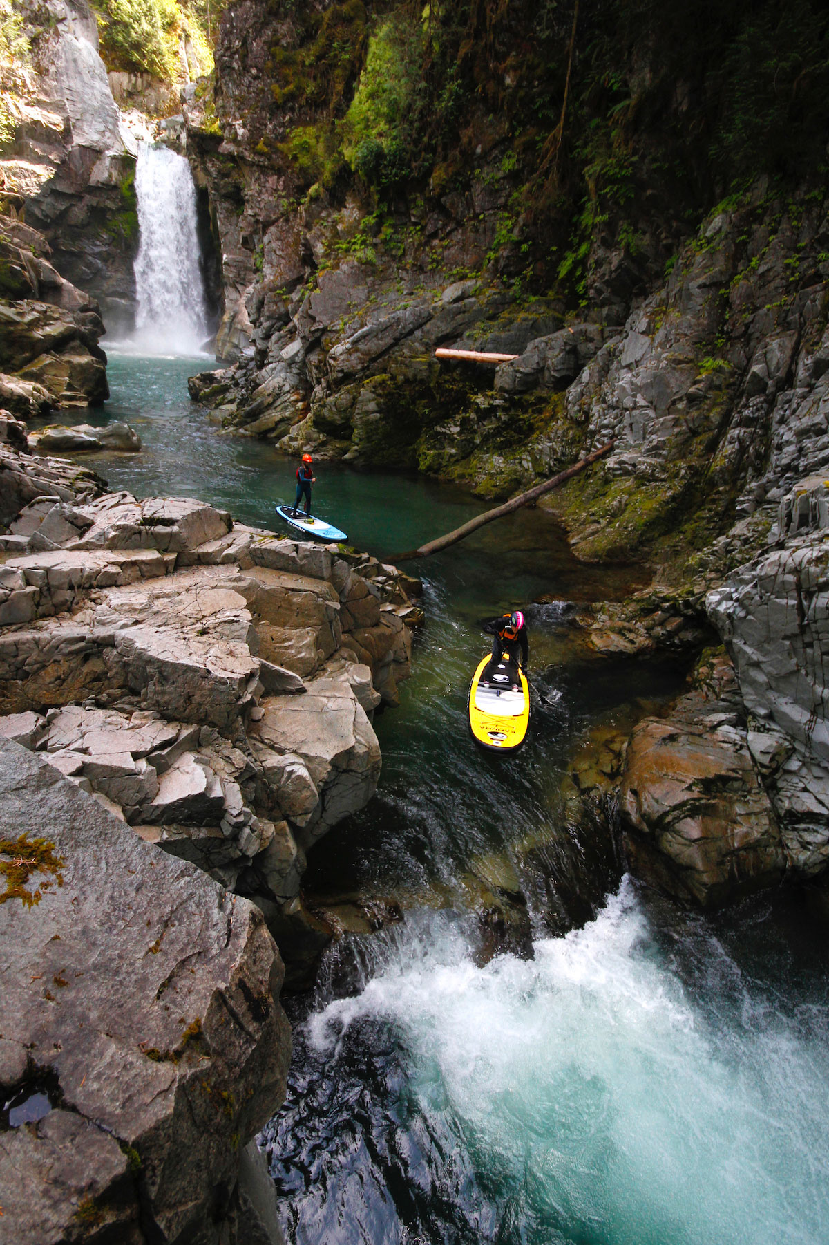 Julia Murry and Karine Choiniere Mamquan crystal pools Squamish BC