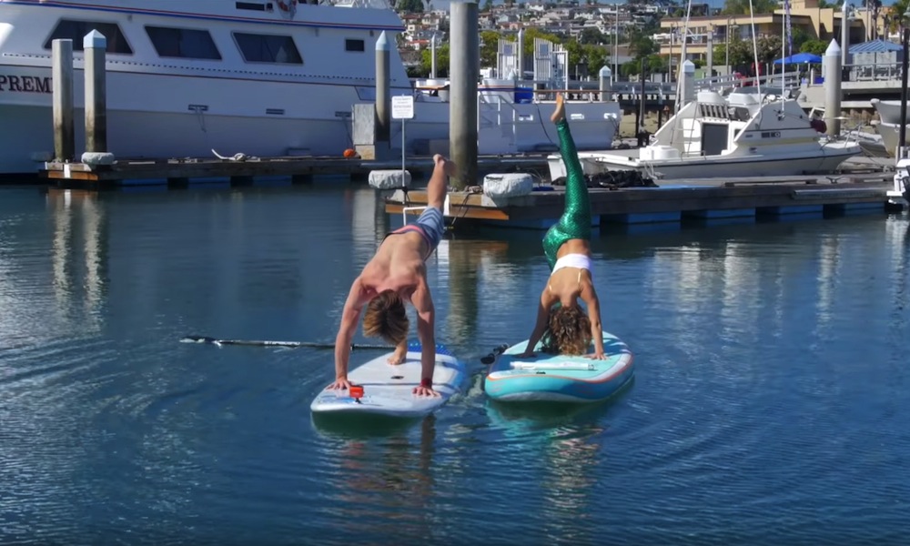 sup yoga advanced pose downward dog