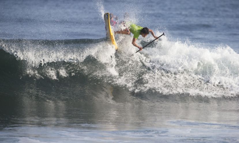 Riki Horikoshi from Team Japan cracks the lip at full speed. Horikoshi surfed in today’s Repechage Rounds but will not to advance to tomorrow’s final. | Photo: ISA/Brian Bielmann