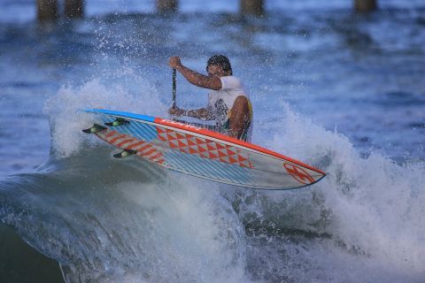 Poenaiki Raioha puts on a flawless performance on the Final Day of action to take victory at the 2015 US Open of Stand up Paddling. | Photo Courtesy: Waterman League