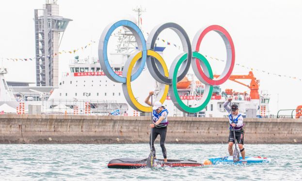 Michael Booth, right, in competition. | Photo courtesy: International Canoe Federation