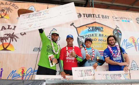 From left: Bonga Perkins 1st, Kay Lenny 2nd, Peyo Lazarus 3rd, Ikaika Kalama 4th.