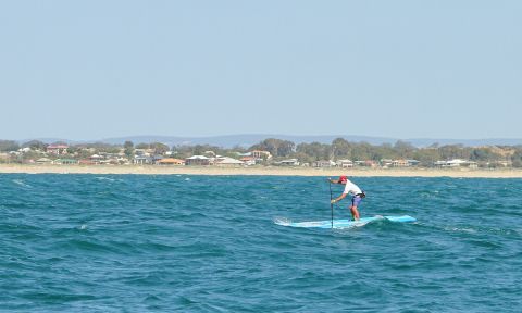 Tituoan Puyo on his way to the finish line. | Photo: SUPWA/Woolacott