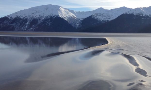 Paddle Boarding The Tidal Bore In Turnagain Arm, Alaska