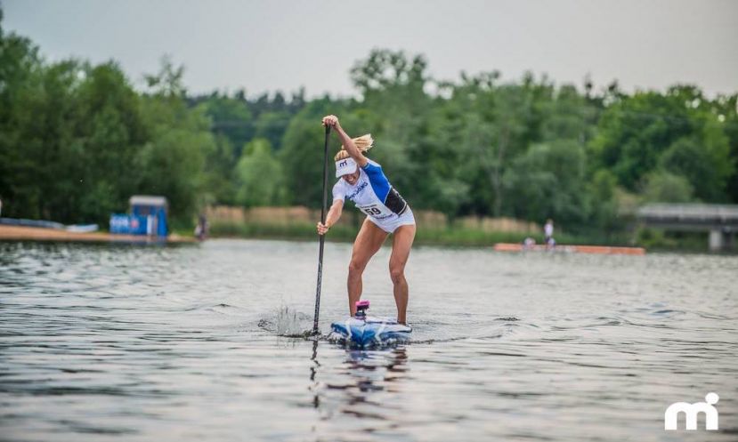 Seychelle Hattingh during the Lost Mills &quot;Fastest Paddler on Earth&quot; race. | Photo via: Mistral