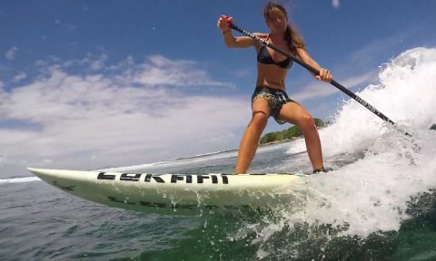 Delphine Macaire SUP Surfing Siargao, Philippines