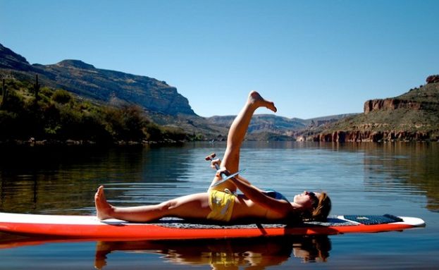 SUP Yoga - Reclining Big Toe Pose