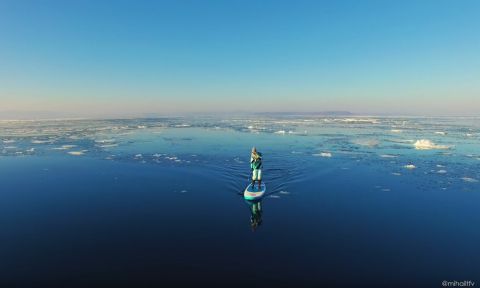 Paddle Boarding On Ice In Russia