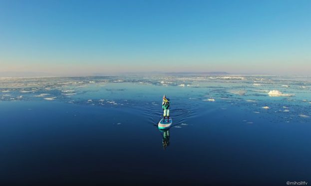 Paddle Boarding On Ice In Russia