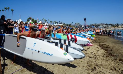 Start of the Women's Elite race at the 2017 Pacific Paddle Games. | Photo courtesy: SIC Maui