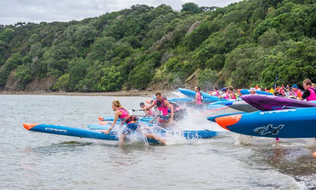 Start of the race at the 2017 Hoe Toa NZ Paddle Champs 2017. | Photo credit: Georgia Schofield