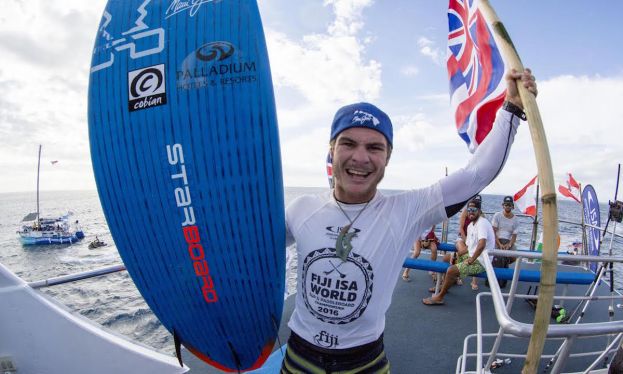 Zane Schweitzer, Starboard Team Rider and Sustainable Surf Ambassador, rode his Verified ECOBOARD to a Gold Medal finish for Team Hawaii | Photo: ISA / Ben Reed