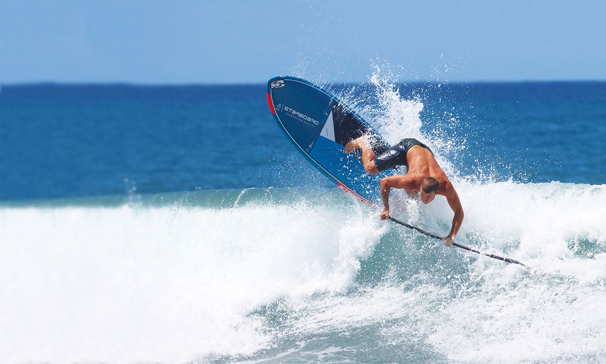 Professional SUP surfer Zane Schweitzer. | Photo courtesy Starboard / Erik Aeder