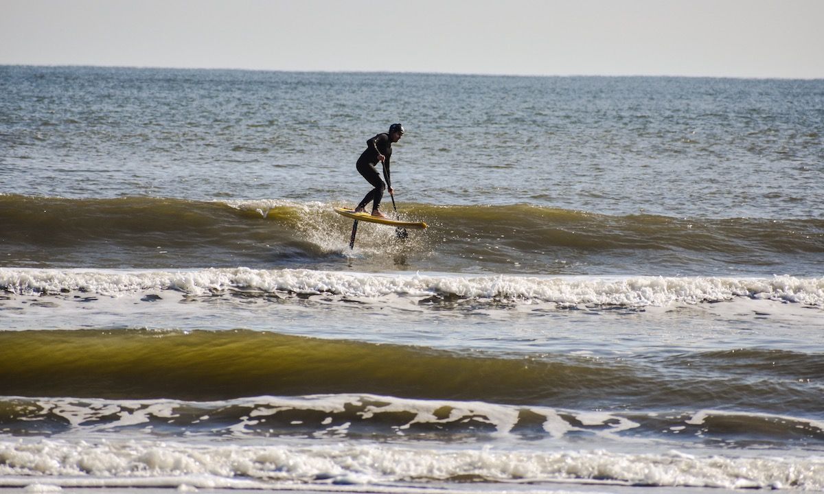 Alex Mauer SUP Foiling on the East Coast. | Photo: Tina Mauer