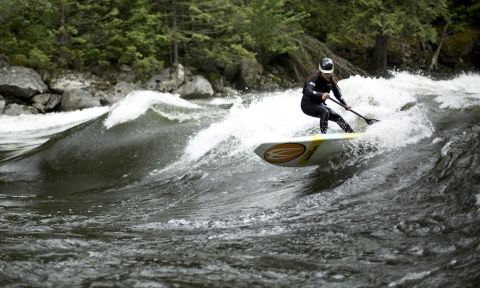 Brittany Parker, at the 'Pipeline' on the Lochsa River in Idaho. | Photo: Heather Jackson