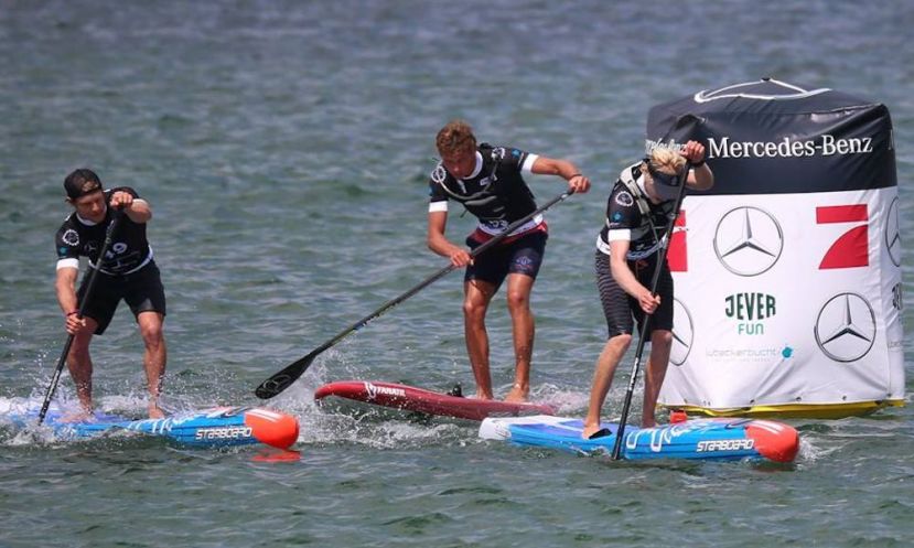 Connor Baxter going head-to-head with Michael Booth and Arthur Arutkin. | Photo Courtesy: Waterman League