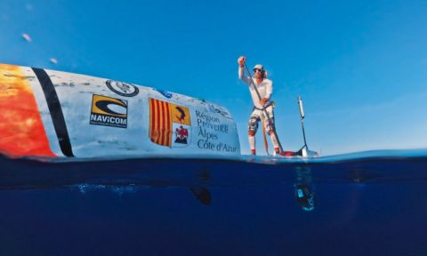 Nicolas Jarossay during a practice run on his vessel. | Photo: © Septentrion Environnement