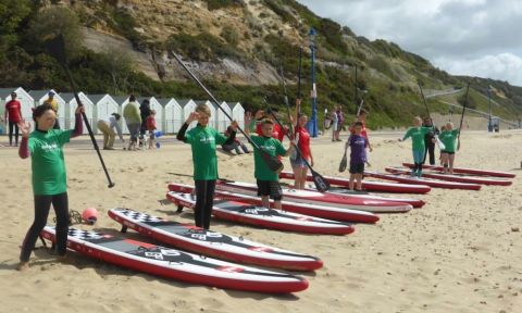 The U16s went first which was contested on 12’6” Inflatable race boards.