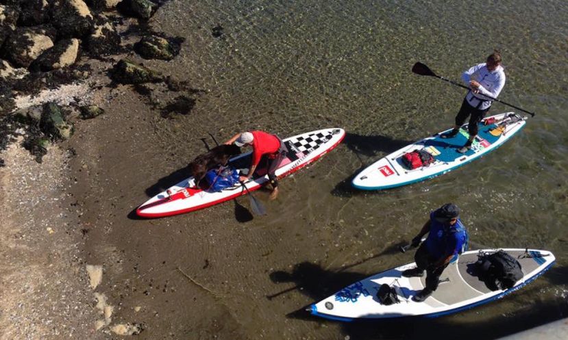 Dean Dunbar, Ian Cormack, and Allistair Swinsco were the first to complete the trail on SUP. | Photo Courtesy: Craig Wilson