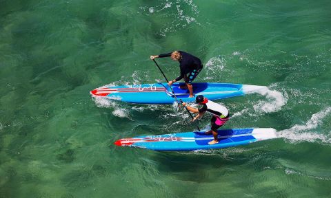 Starboard SUP team athletes Connor Baxter and Zane Schweitzer. | Photo: John Carter