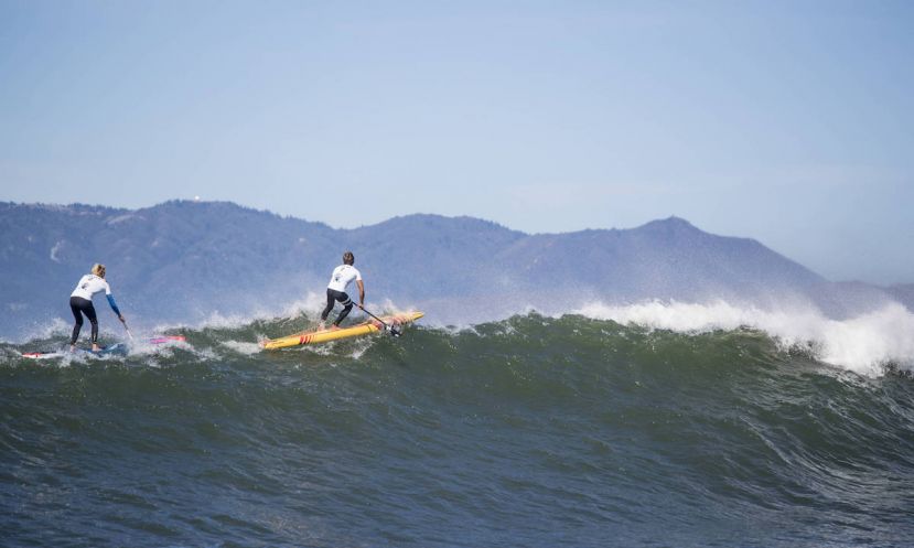 Connor Baxter and Kai Lenny dodging bombs in San Francisco. | Photo courtesy: Red Bull