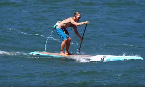 Brian Meyer during a downwind run on the Gorge. 