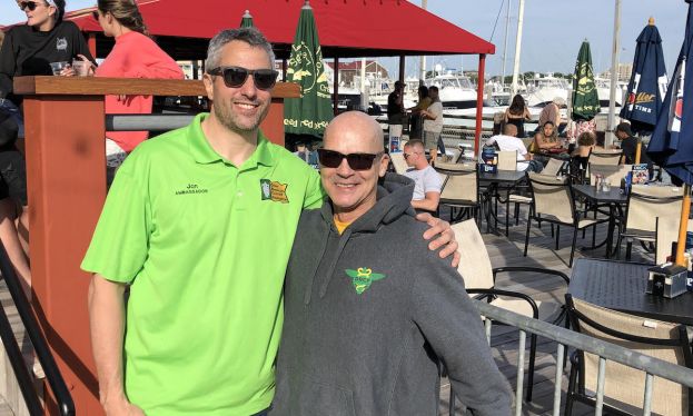 Dean Randazzo and friend after the race. | Photo Courtesy: Dean Randazzo Cancer Foundation