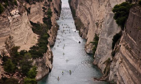 The amazingly beautiful Corinth Canal.