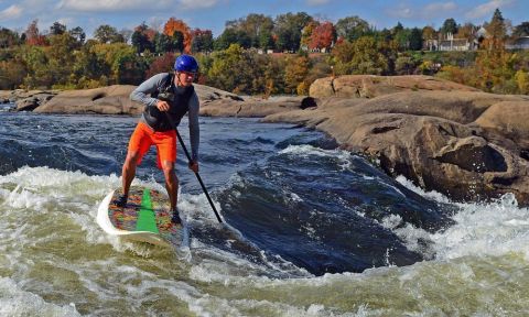 Ben Moore, navigating his way through the rapids.