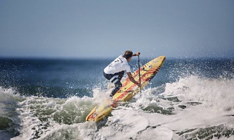 Kai Lenny plowing through a set during the 2016 Red Bull Heavy Water. | Photo Courtesy: Red Bull