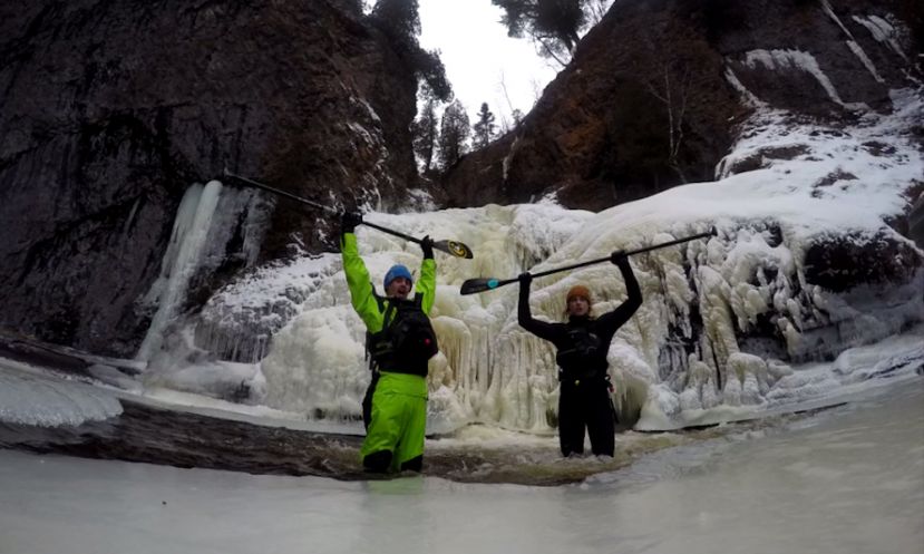 This is what winter paddling in Minnesota looks like. 